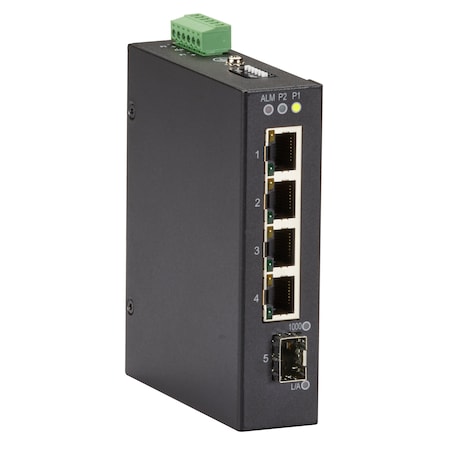 Black Box 4P 10/100/1000 Rj45, 1P 100/1000 Sfp Ind LIG401A